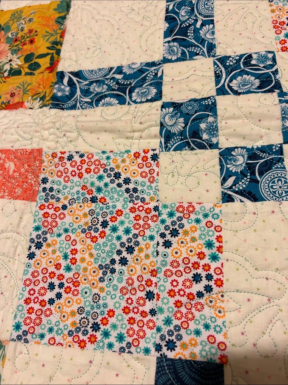 ONE OF A KIND - HANDCRAFTED  Multicolor w/braided borders